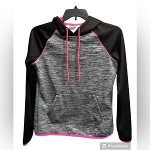 DANSKIN NWOT Pink Black And Gray Hoodie Hooded Sweatshirt Jacket Coat Dri Layer